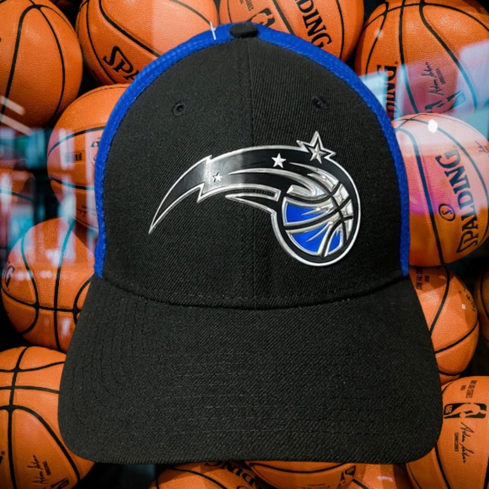 New Era 59Fifty Black/Blue NBA Orlando Magic Embroidered Fitted Hat Cap SM/MD